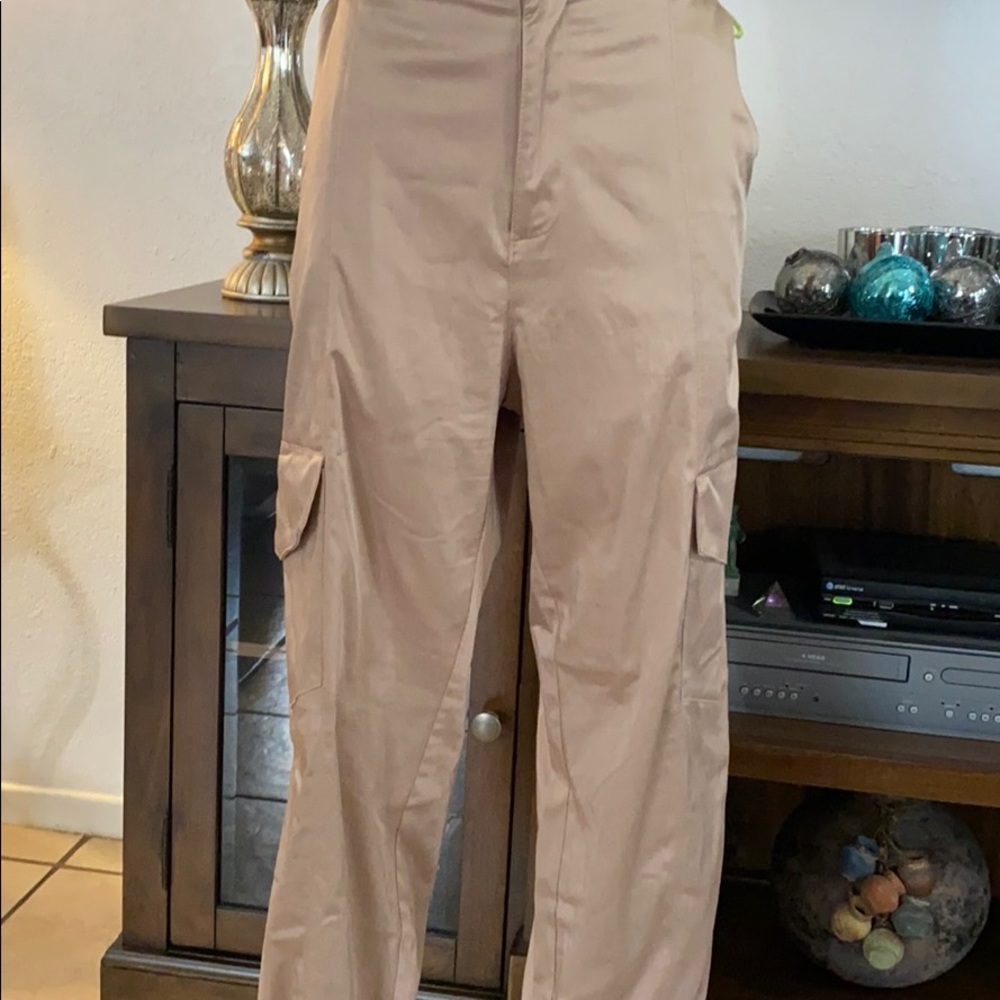 Zara satiny cargoes pants